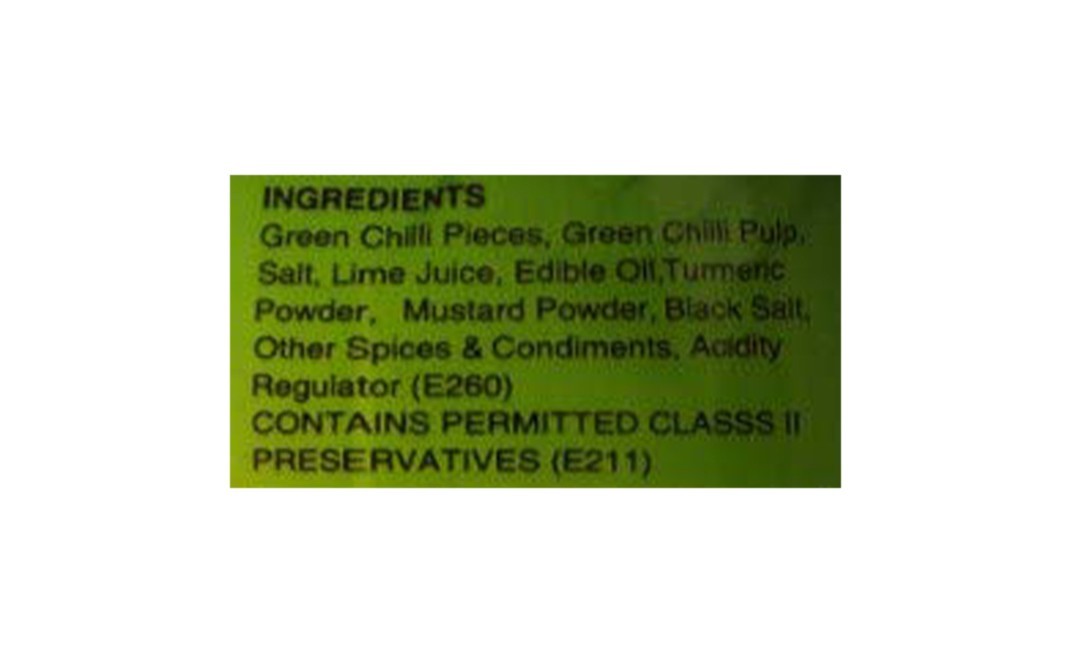 Mansa Green Chilli Pickle    Plastic Jar  1 kilogram